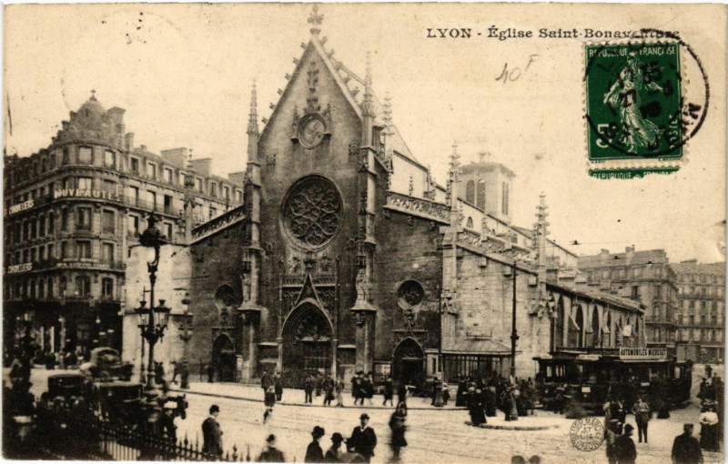 Carte postale ancienne Lyon-Eglise St-Bonaventure à Lyon