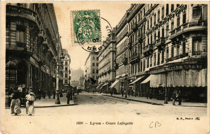 Carte postale ancienne Lyon-Cours Lafayette à Lyon