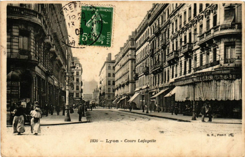 Carte postale ancienne Lyon-Cours Lafayette à Lyon