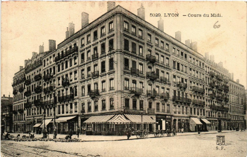 Carte postale ancienne Lyon-Cours du Midi à Lyon