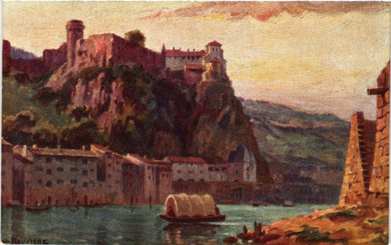 Carte postale ancienne Lyon Ancien-Le Chateau de Pierre Scize à Lyon