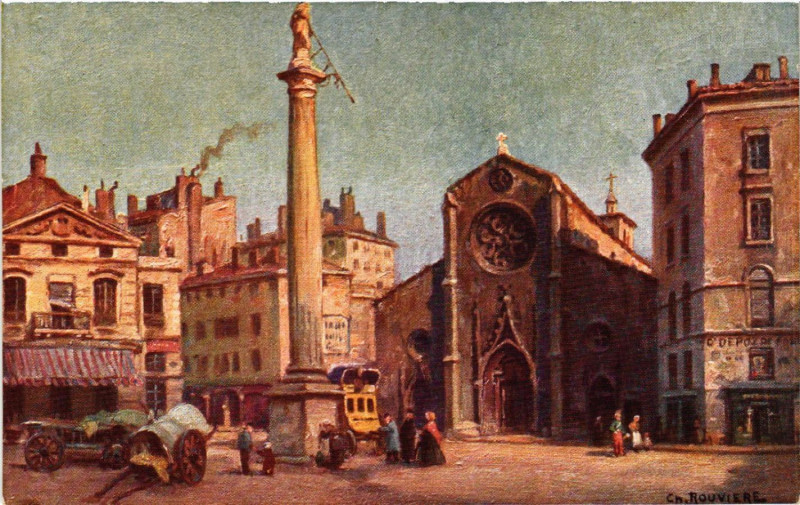 Carte postale ancienne Lyon Ancien-La Place des Cordeliers à Lyon