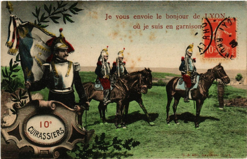 Carte postale ancienne Je vous envoie le bonjour de Lyon à Lyon
