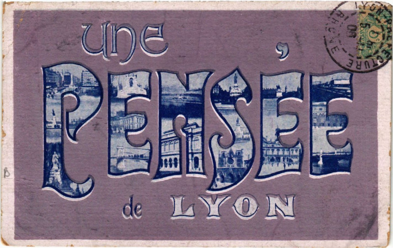 Carte postale ancienne Une Pensée de Lyon à Lyon