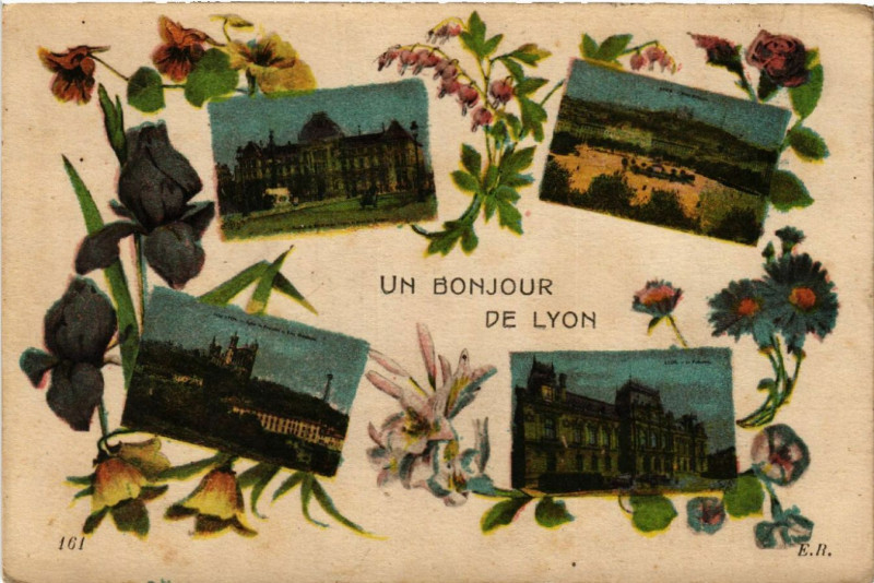 Carte postale ancienne Un Bonjour de Lyon à Lyon