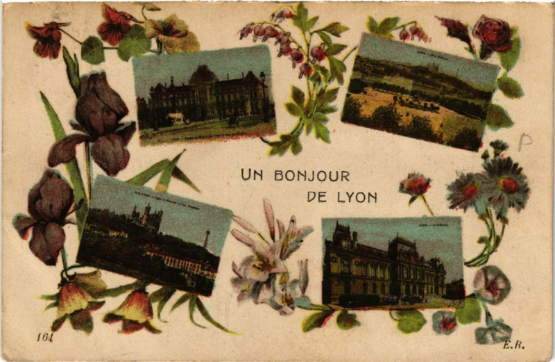 Carte postale ancienne Un Bonjour de Lyon à Lyon