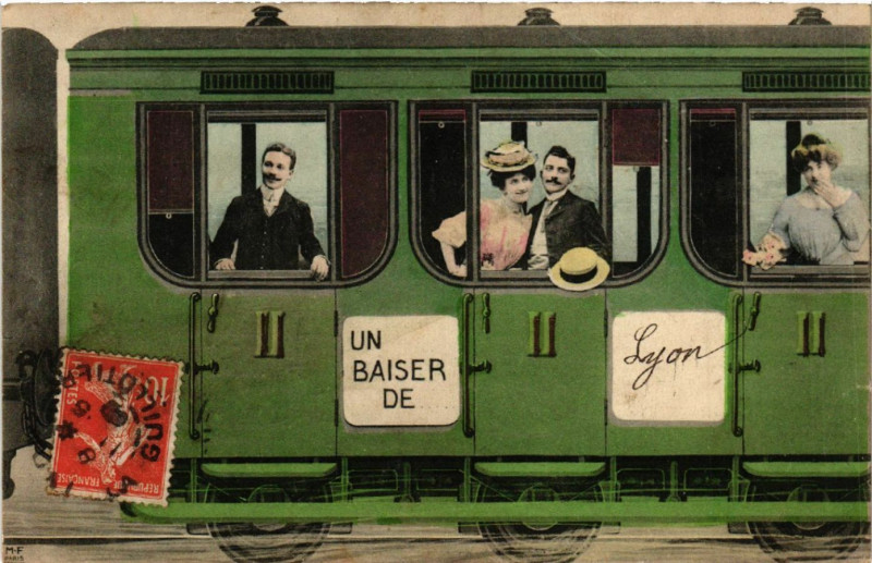 Carte postale ancienne Un Baiser de Lyon à Lyon
