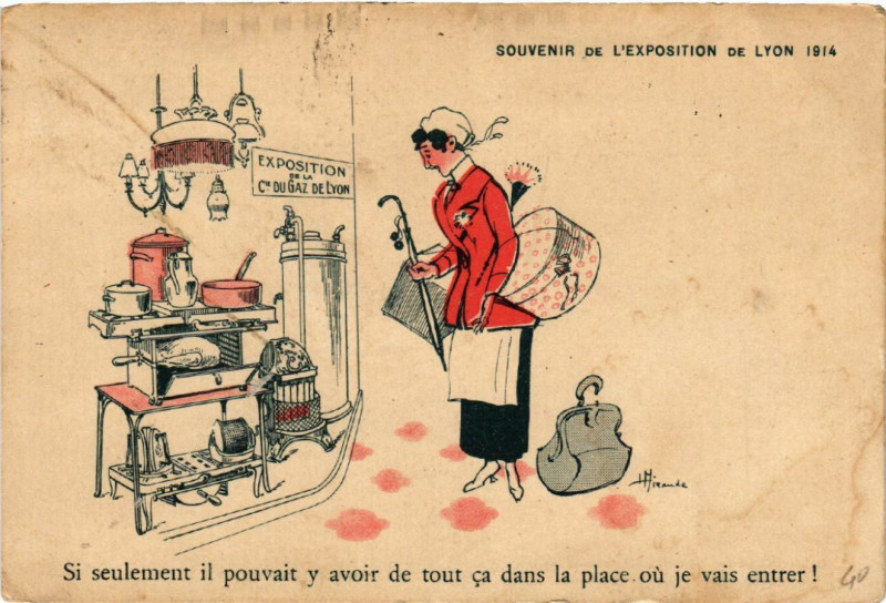 Carte postale ancienne Souvenir de l'Exposition de Lyon 1914 à Lyon