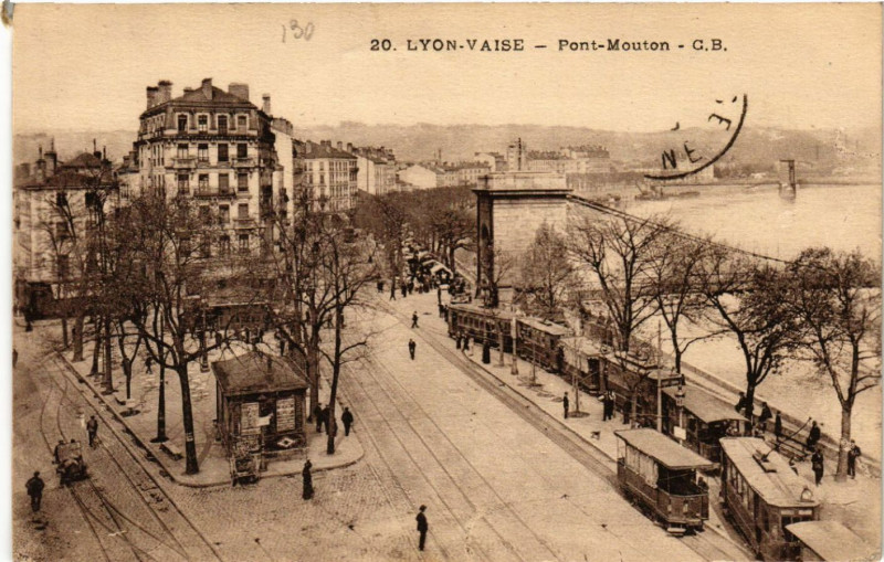 Carte postale ancienne Lyon Vaise-Pont Mouton à Lyon