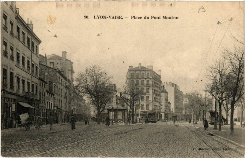 Carte postale ancienne Lyon Vaise-Place du Pont Mouton à Lyon