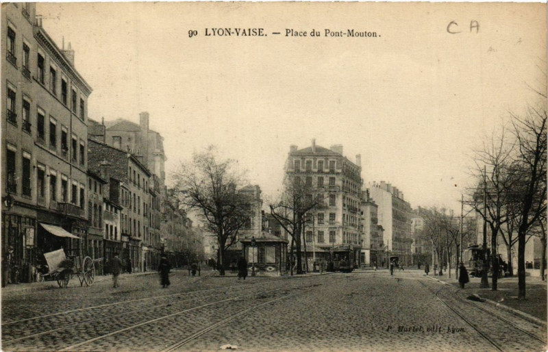 Carte postale ancienne Lyon Vaise-Place du Pont Mouton à Lyon