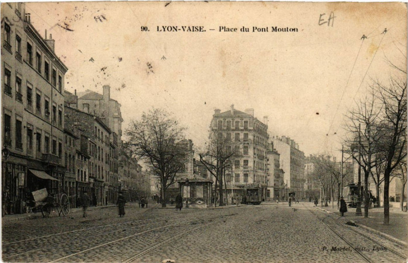 Carte postale ancienne Lyon Vaise-Place du Pont Mouton à Lyon
