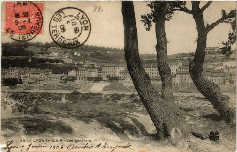 Carte postale ancienne Lyon St-Clair-Vue générale à Lyon
