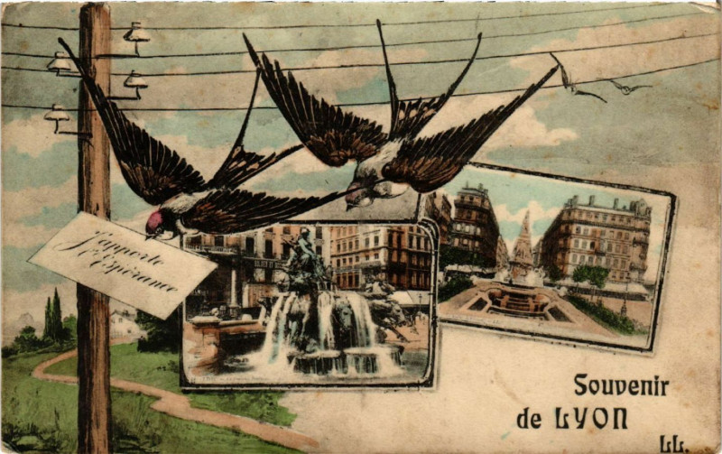 Carte postale ancienne Lyon Souvenir à Lyon
