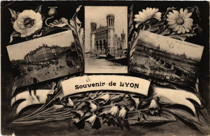 Carte postale ancienne Lyon Souvenir à Lyon