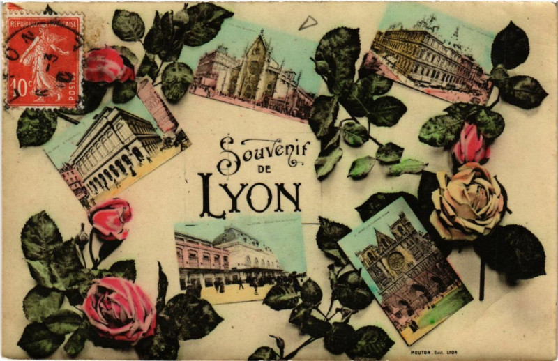 Carte postale ancienne Lyon Souvenir à Lyon