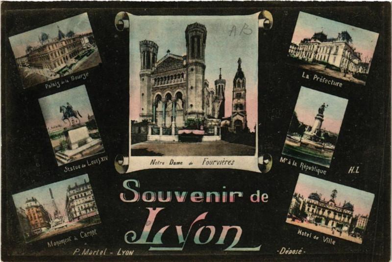 Carte postale ancienne Lyon Souvenir à Lyon