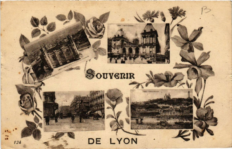 Carte postale ancienne Lyon Souvenir à Lyon