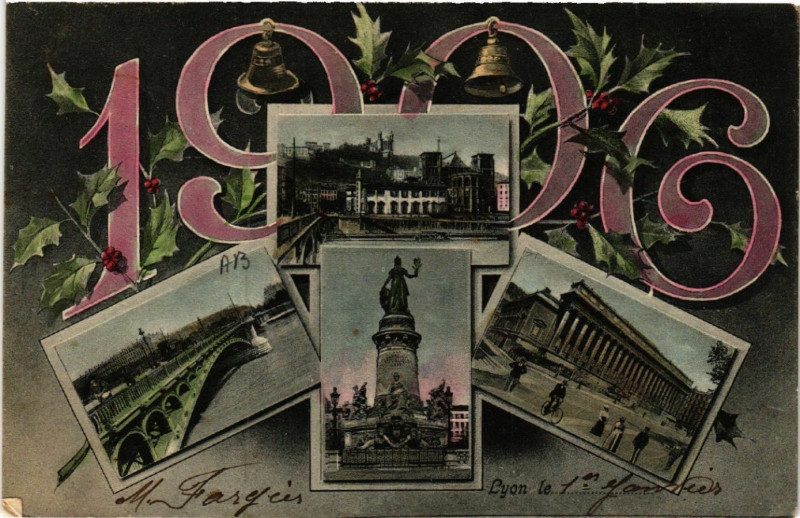 Carte postale ancienne Lyon Souvenir à Lyon