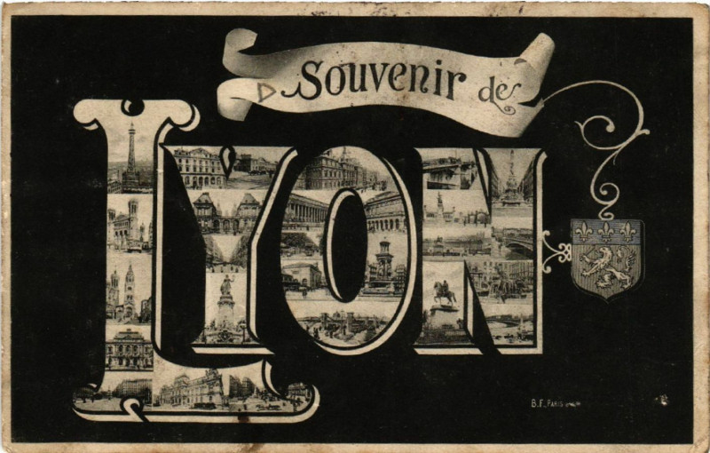 Carte postale ancienne Lyon Souvenir à Lyon