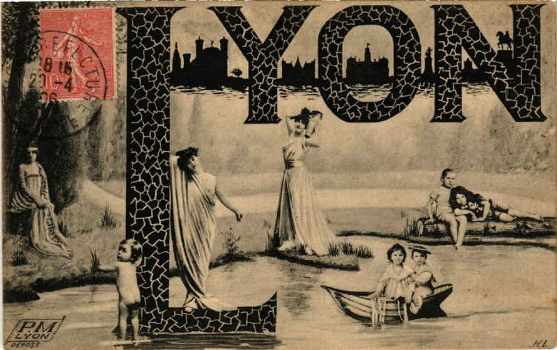 Carte postale ancienne Lyon Souvenir à Lyon