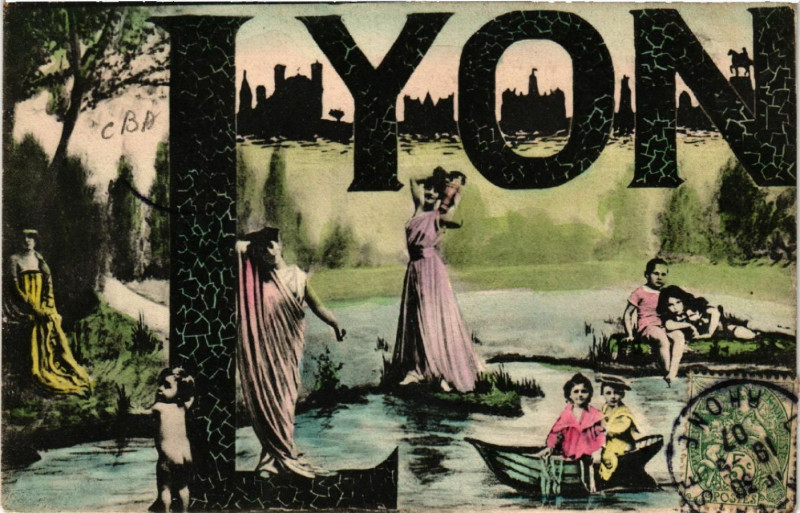 Carte postale ancienne Lyon Souvenir à Lyon