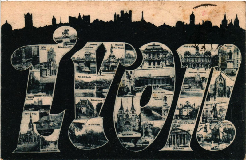 Carte postale ancienne Lyon Souvenir à Lyon