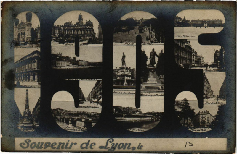 Carte postale ancienne Lyon Souvenir à Lyon
