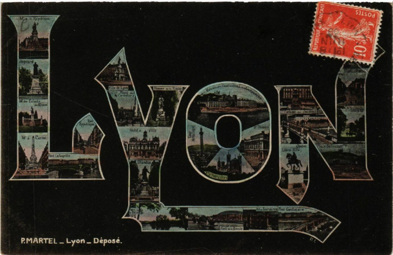 Carte postale ancienne Lyon Souvenir à Lyon