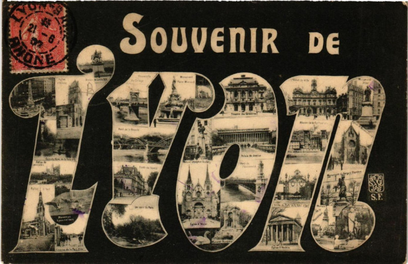Carte postale ancienne Lyon Souvenir à Lyon