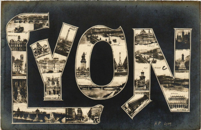 Carte postale ancienne Lyon Souvenir à Lyon