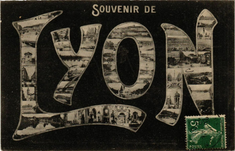 Carte postale ancienne Lyon Souvenir à Lyon