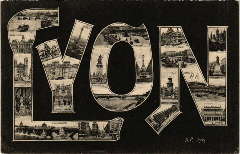 Carte postale ancienne Lyon Souvenir à Lyon