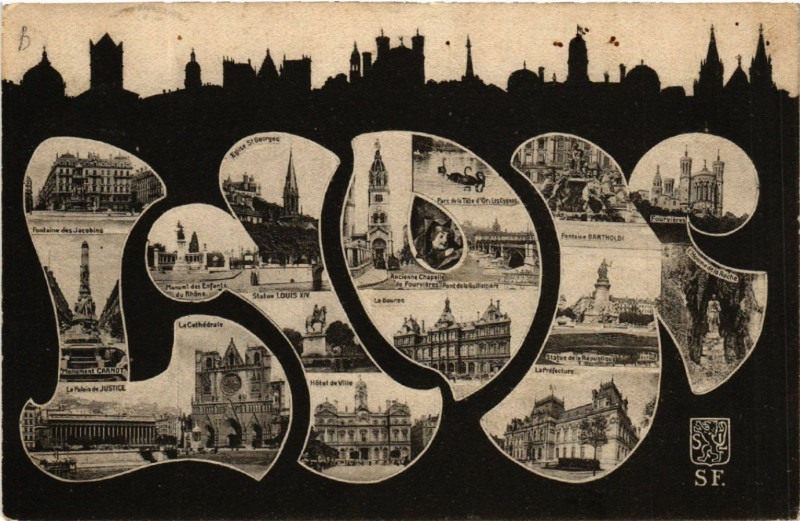 Carte postale ancienne Lyon Souvenir à Lyon