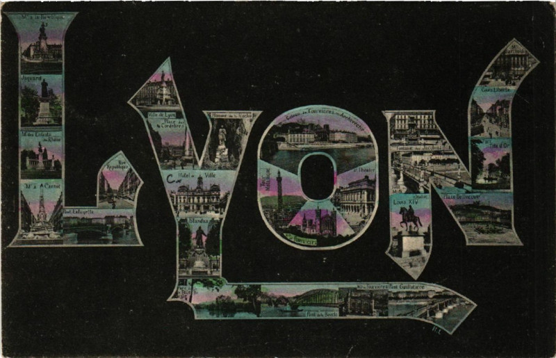 Carte postale ancienne Lyon Souvenir à Lyon