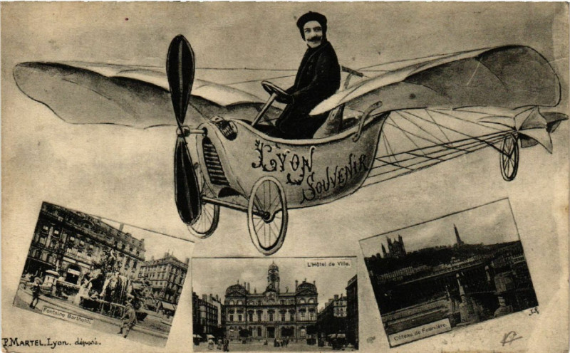 Carte postale ancienne Lyon Souvenir à Lyon
