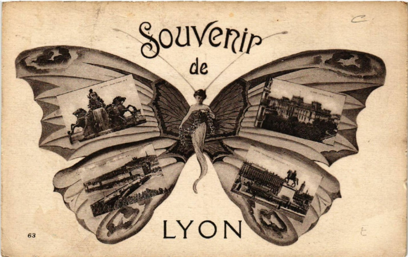 Carte postale ancienne Lyon Souvenir à Lyon