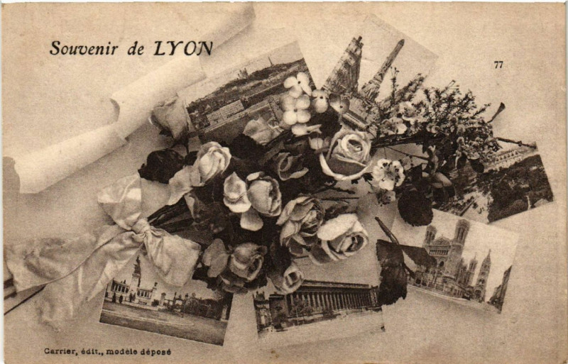 Carte postale ancienne Lyon Souvenir à Lyon