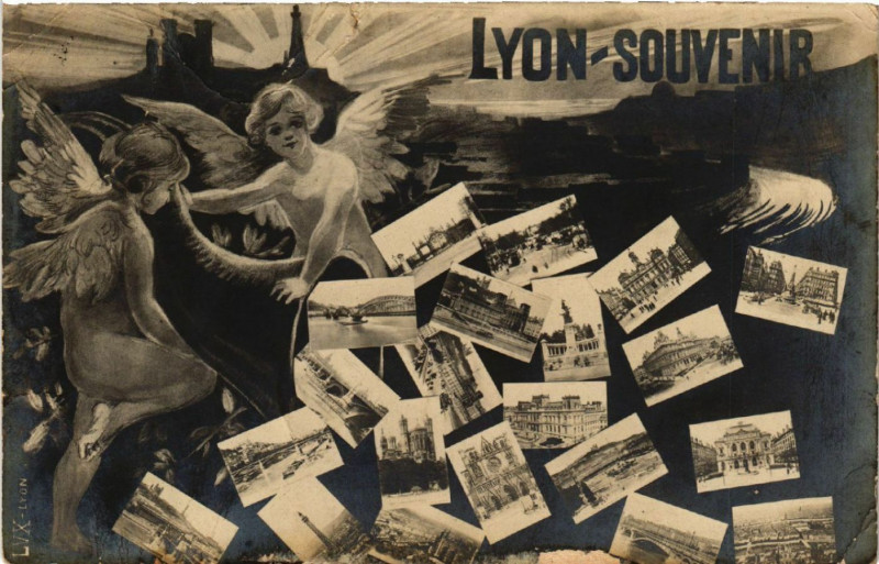 Carte postale ancienne Lyon Souvenir à Lyon