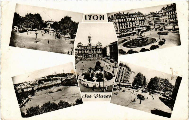 Carte postale ancienne Lyon Ses Places. Souvenir. à Lyon