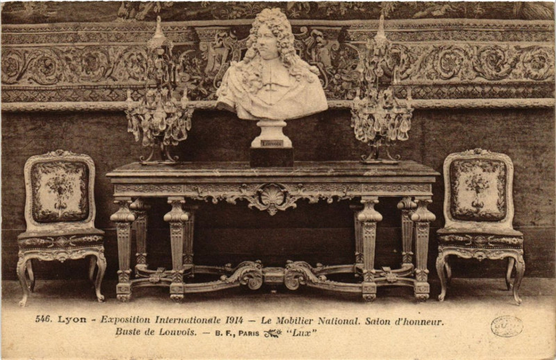 Carte postale ancienne Lyon Salon d'honneur. Buste de Louvois. à Lyon