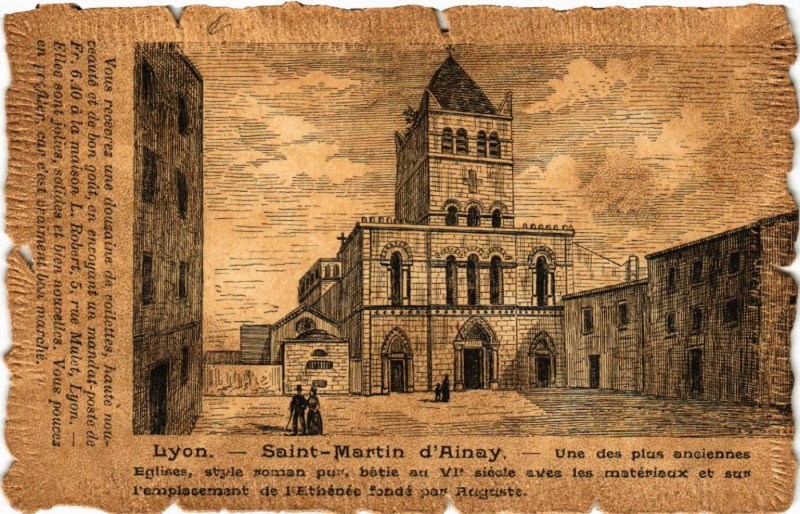 Carte postale ancienne Lyon St-Martin d'Ainay à Lyon