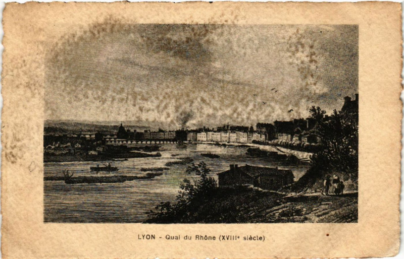 Carte postale ancienne Lyon Quai du Rhone à Lyon