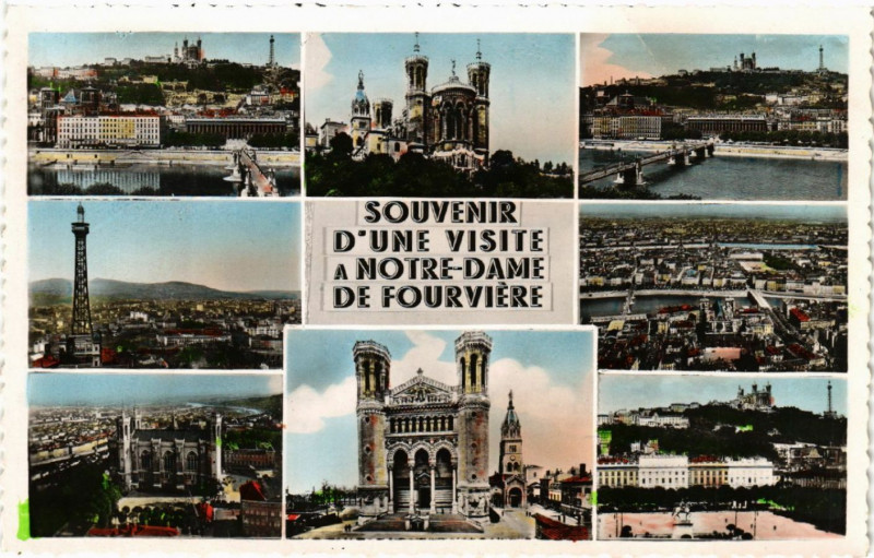 Carte postale ancienne Lyon Qeulques vues de Fourviere à Lyon