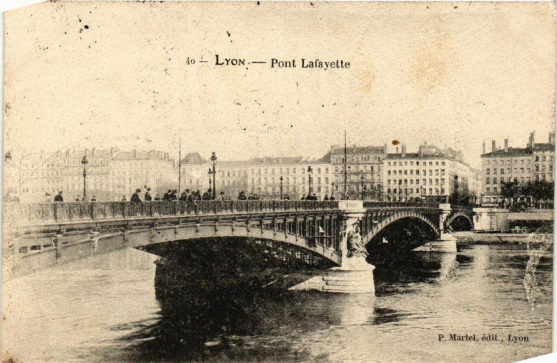 Carte postale ancienne Lyon Pont Lafayette à Lyon