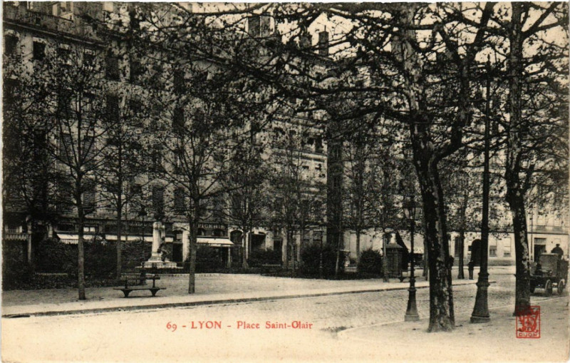 Carte postale ancienne Lyon Place St-Clair à Lyon