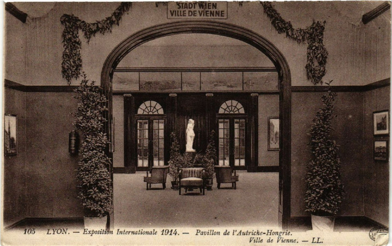 Carte postale ancienne Lyon Pavillon de l'Autriche-Hongrie.Ville de Vienne. à Lyon
