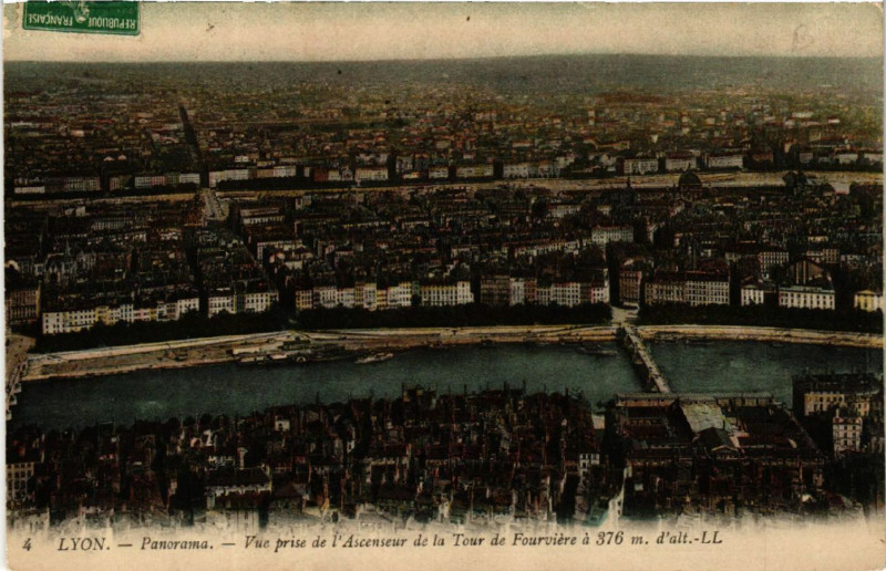 Carte postale ancienne Lyon Panorama à Lyon