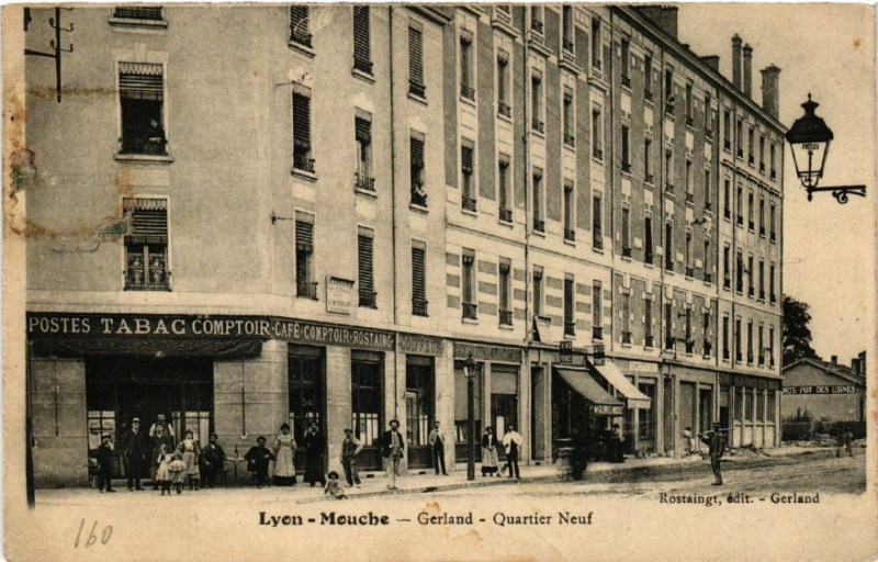 Carte postale ancienne Lyon Mouche-Gerland-Quartier Neuf à Lyon