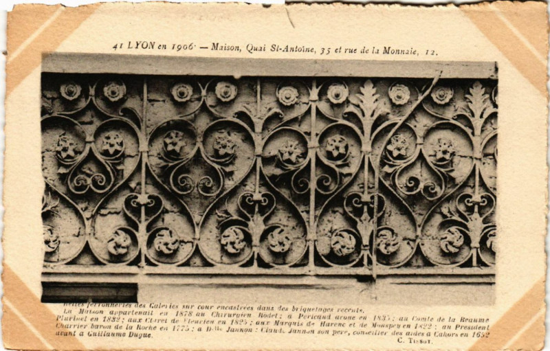 Carte postale ancienne Lyon Maison Quai St-Antoine à Lyon